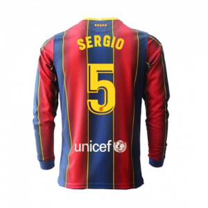 FC Barcelona Sergio Busquets 5 Domaći Nogometni Dres 2020/2021 – Dugim Rukavima